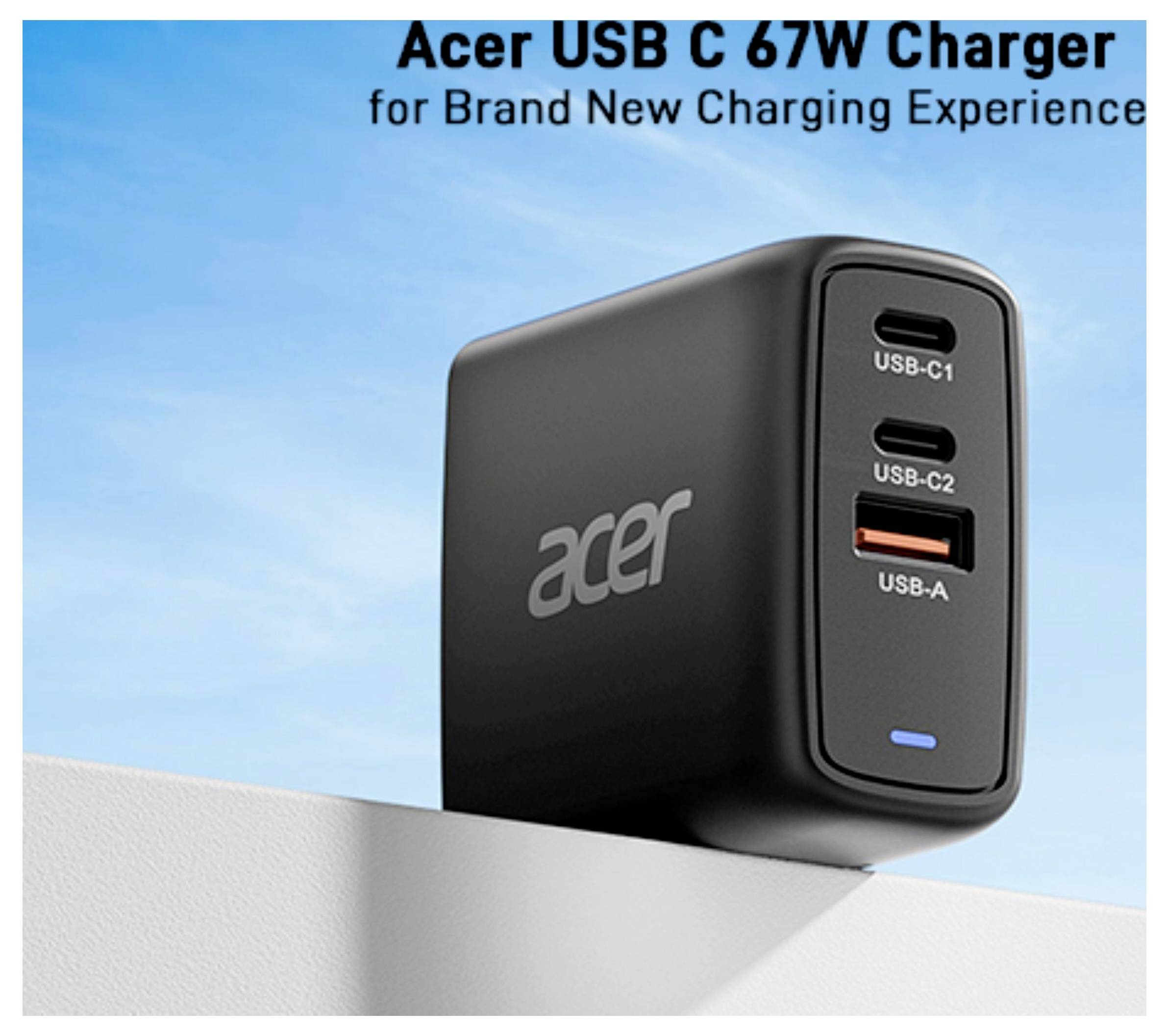 Acer USB Ladegerät 100 W USB PD Schwarz GaN-14