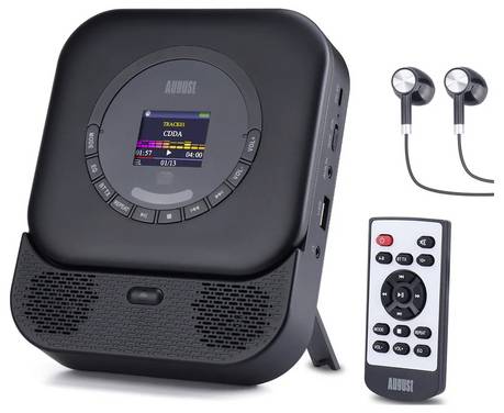 August SE15B MP3-Player  Schwarz Bluetooth®, Lautsprecher