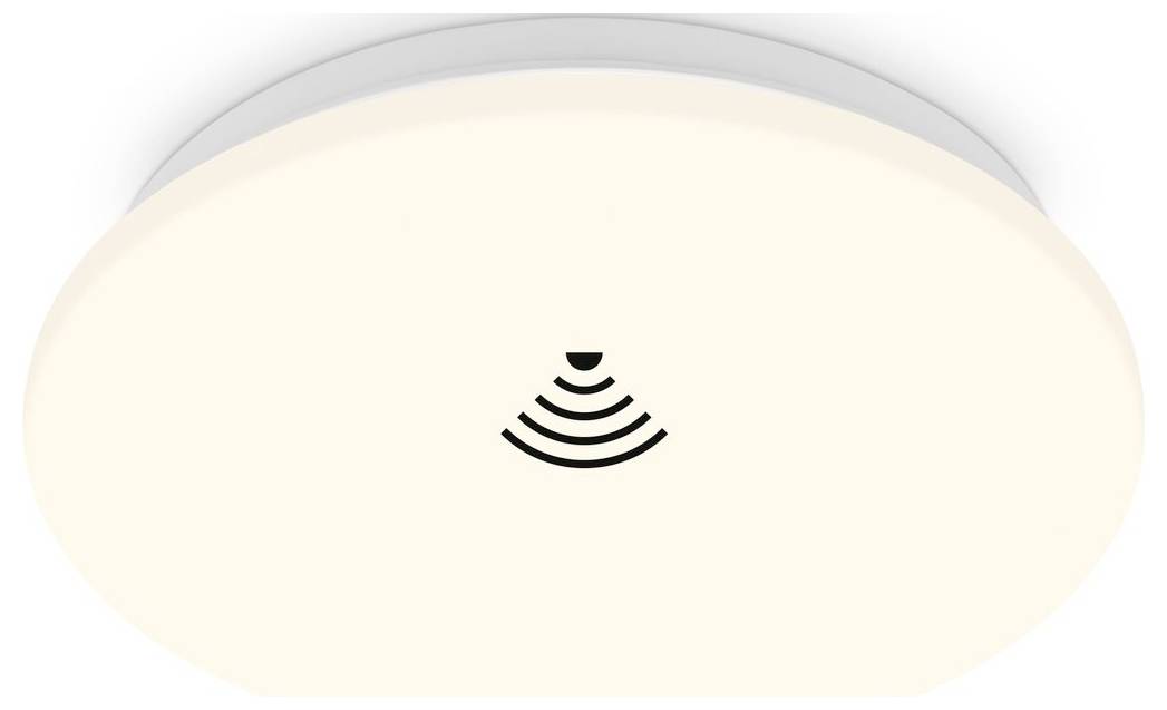 Ovale Deckenleuchte mit zentralem Symbol für drahtlose Signale
