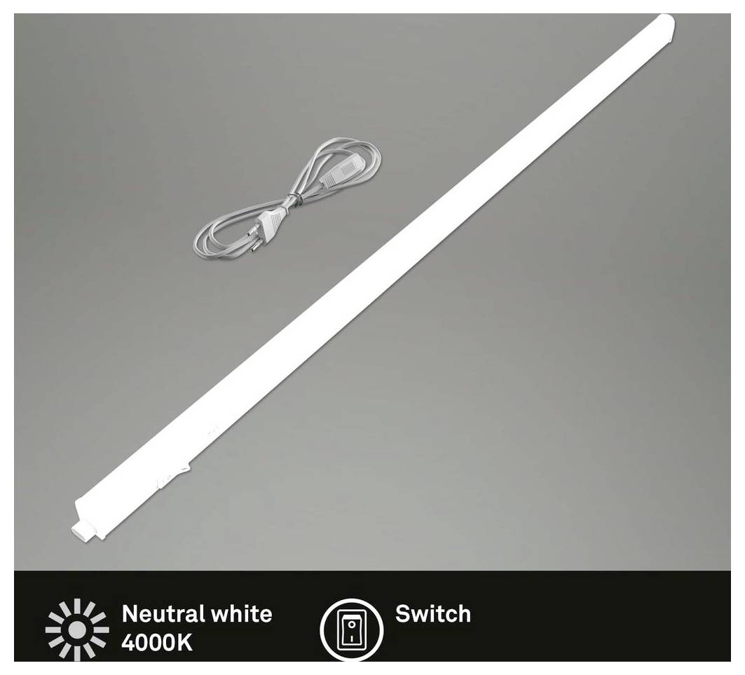 LED-Lichtstreifen in Weiß mit Stromkabel, gekennzeichnet neutralweiß 4000K und Schalter.