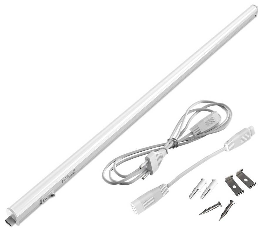 LED-Unterbauleuchte mit Stromkabel, Stecker, Befestigungsklammern, Schrauben und Wanddübel im Lieferumfang enthalten