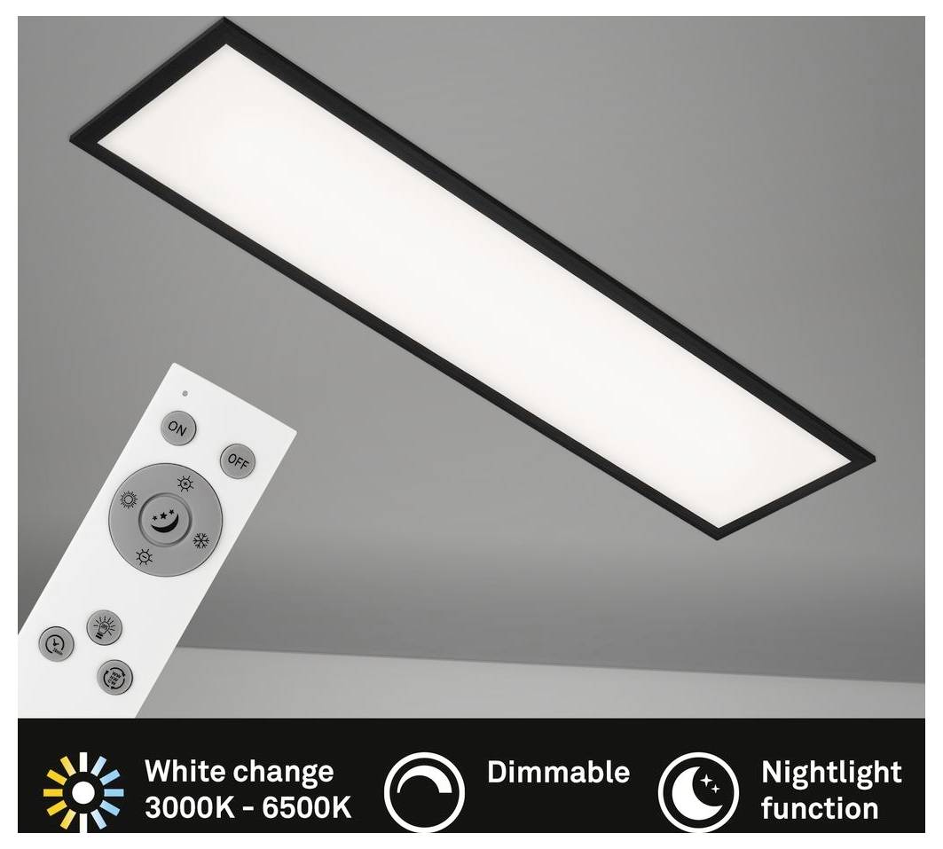 Rechteckige Deckenleuchte mit Fernbedienung, mit einstellbarer Farbtemperatur, Dimmfunktion und Nachtlichtfunktion von 3000K bis 6500K.