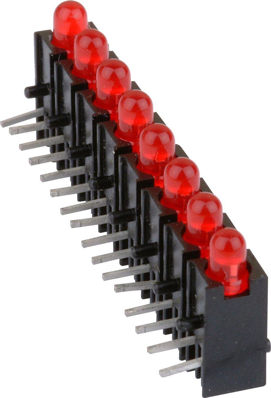 Mentor Mehrfach LED-Anzeige 2632.8380 LED-Baustein 39.56 mm Grün 3 mm 20 mA 2.2 V S=8-Fach, RM=5,08-0