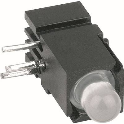Nahaufnahme eines schwarzen, auf einer Platte montierten LED-Anzeigeschalters mit zwei Metallklemmen und einer runden beleuchteten Linse.