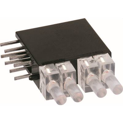 Schwarzes elektronisches Verbindungsmodul mit Metallstiften auf einer Seite und vier transparenten Anschlüssen auf der Vorderseite
