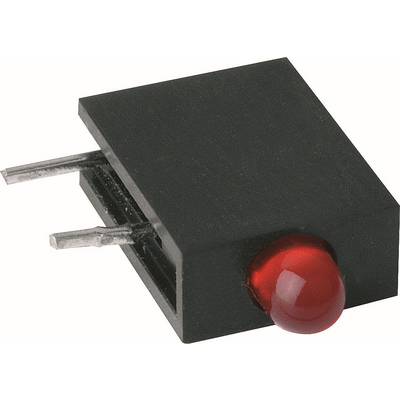 Schwarze elektronische Komponente mit zwei Metallstiften und einer roten LED-Anzeige auf der Vorderseite.