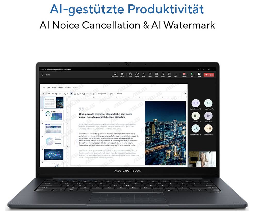 Asus Notebook 35.6 cm (14 Zoll) Full HD 150 16 GB RAM 512 GB SSD Deutsch, QWERTZ AMD AMD Radeon 90NX0831-M02190-23