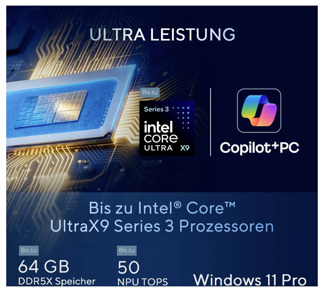 Asus Notebook 35.6 cm (14 Zoll) WQXGA+ 356H 32 GB RAM 1 TB SSD Deutsch, QWERTZ Intel Intel-Grafik Grau 90NX09J2-M00640-17