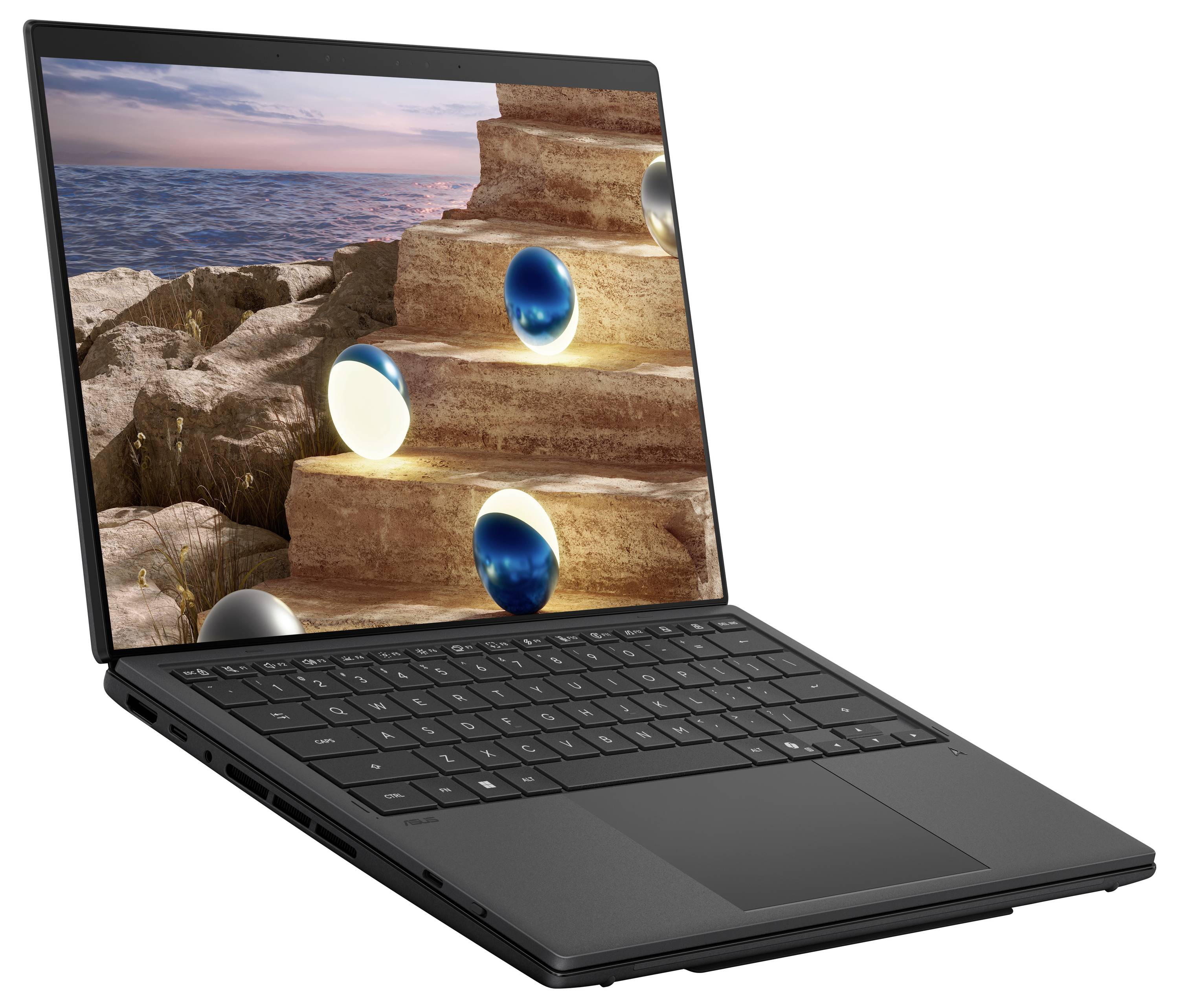 Asus Notebook 35.6 cm (14 Zoll) 3K 386H 32 GB RAM 1 TB SSD Deutsch, QWERTZ Intel Intel-Grafik Grau 90NB16V1-M00SK0-1