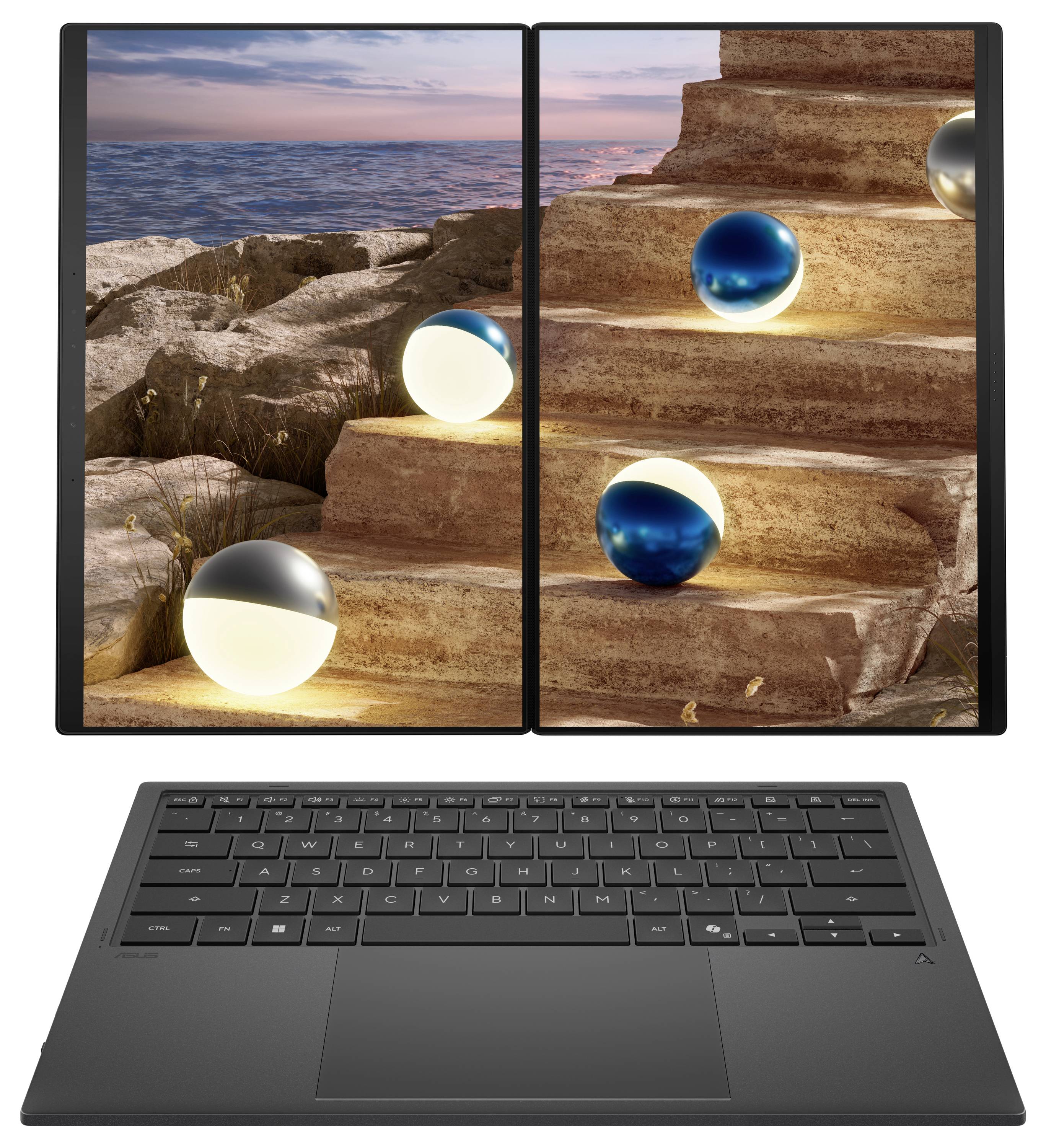 Asus Notebook 35.6 cm (14 Zoll) 3K 386H 32 GB RAM 1 TB SSD Deutsch, QWERTZ Intel Intel-Grafik Grau 90NB16V1-M00SK0-5