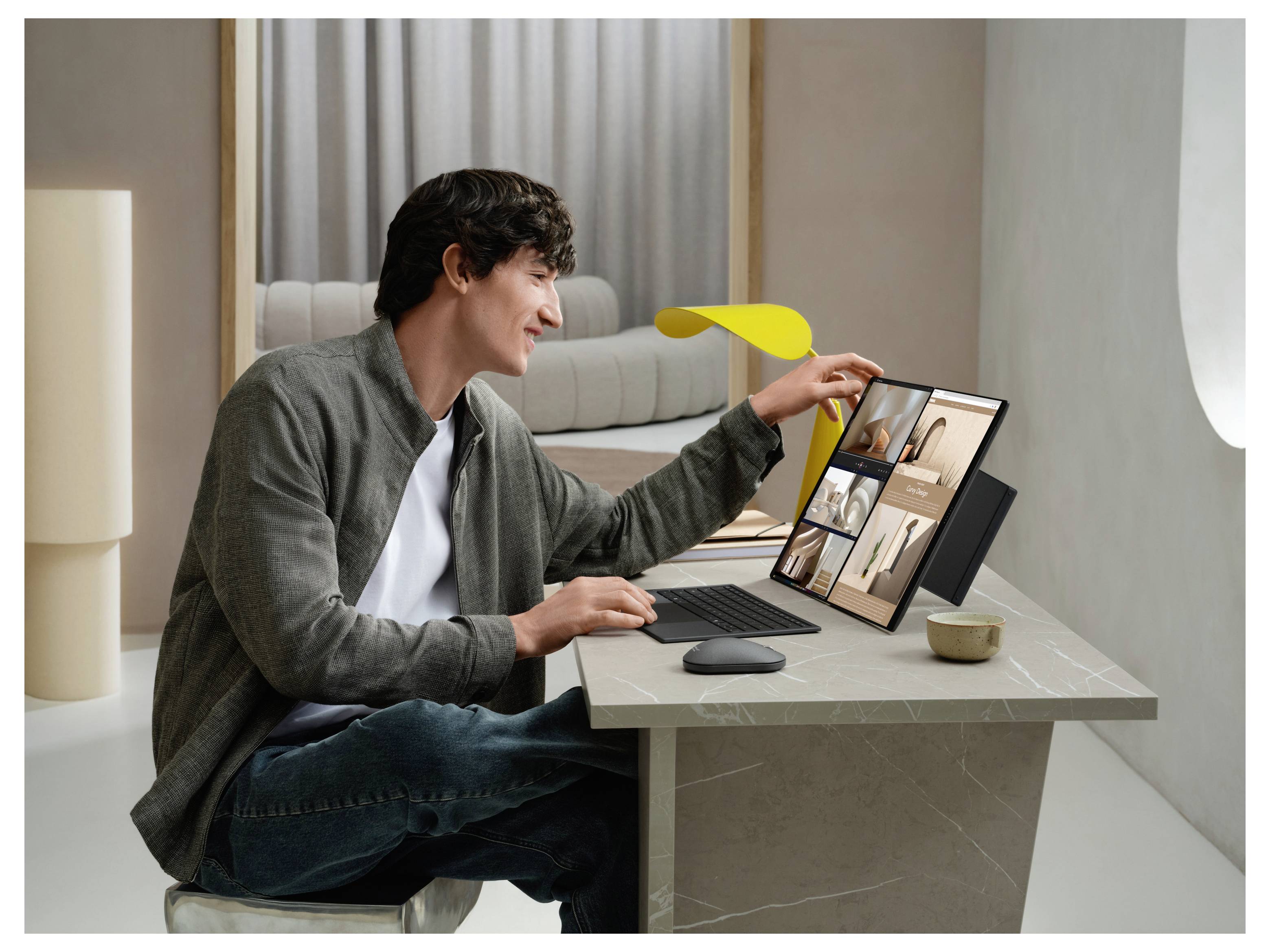 Asus Notebook 35.6 cm (14 Zoll) 3K 386H 32 GB RAM 1 TB SSD Deutsch, QWERTZ Intel Intel-Grafik Grau 90NB16V1-M00SK0-8