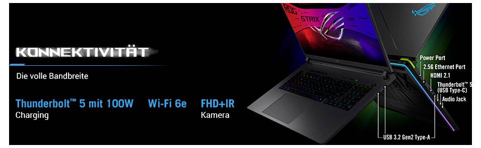 Asus Gaming Notebook 45.7 cm (18 Zoll) WQXGA 290HX Plus 12 GB RAM 1 TB SSD Deutsch, QWERTZ Intel Intel-Grafik NVIDIA GeF-8