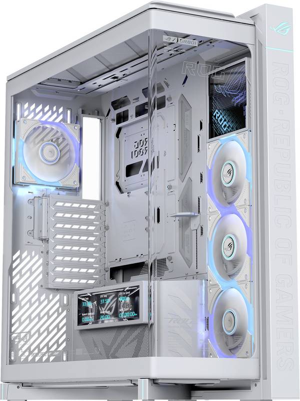 Asus ASUS GEH ROG CRONOX GR801 CURVE TG ARGB Midi-Tower PC-Gehäuse  Weiß 4 Vorinstallierte LED Lüfter, Seitenfenster