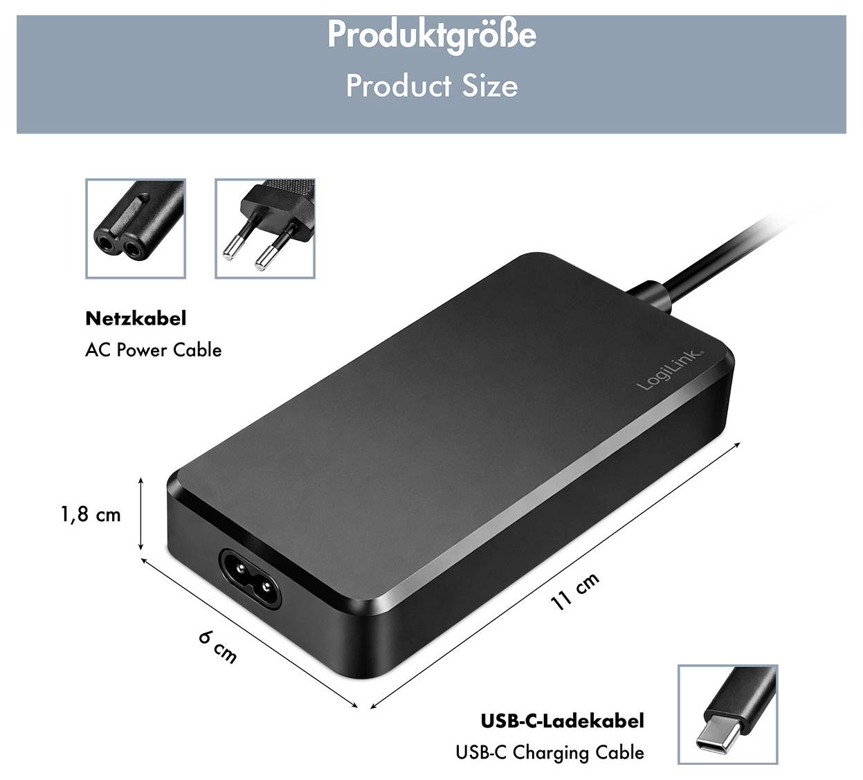 LogiLink PA0414 Notebook-Netzteil 20 V 5 A USB Power Delivery (USB-PD)-3