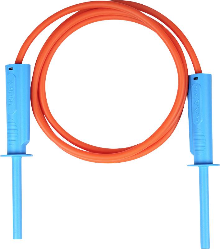Orange-springseile mit blauen Griffen auf weißem Hintergrund.
