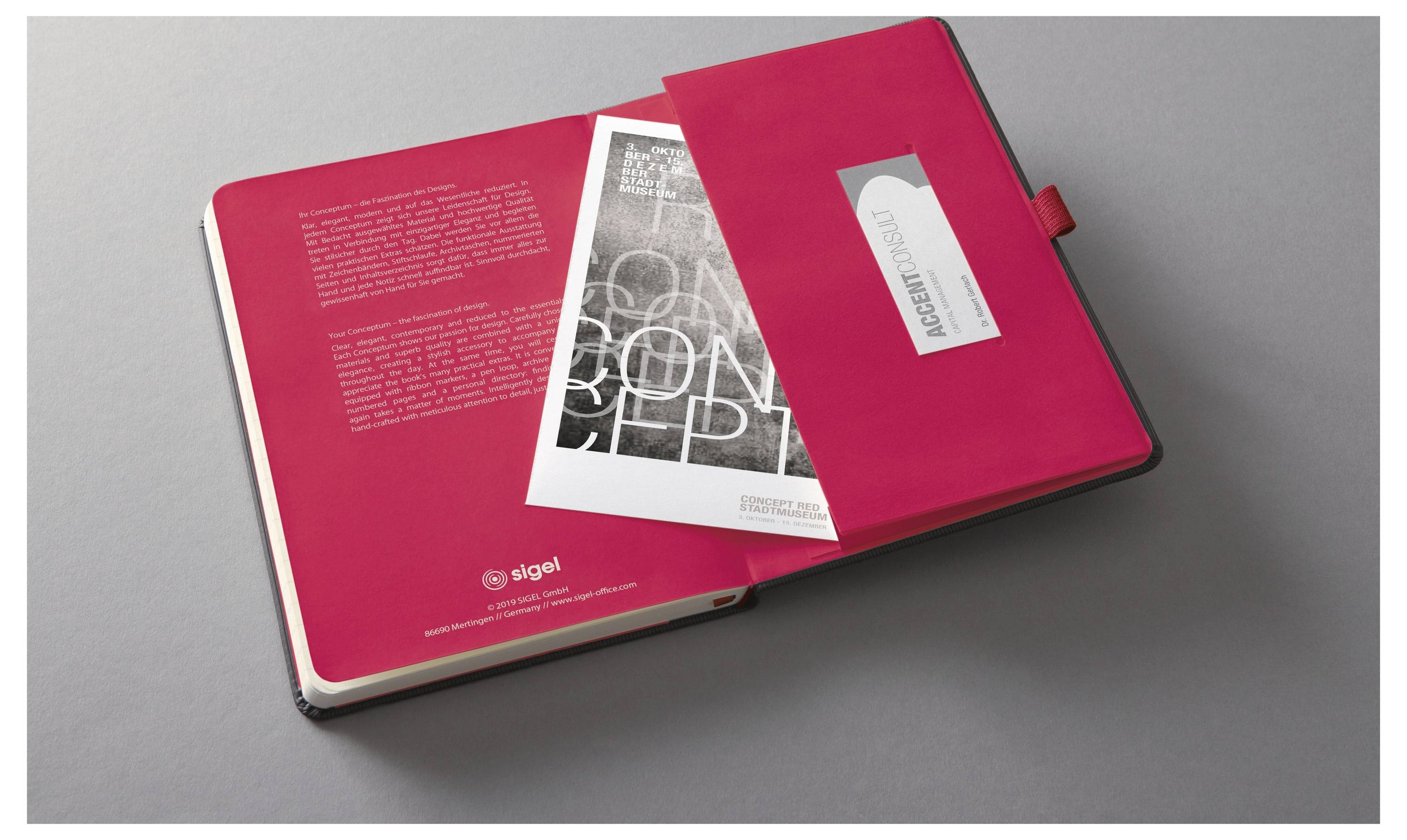 Sigel C2708 Wochenkalender Conceptum 2027 Hardcover DIN A5 Schwarz, Rot 192 Seiten 1 St.-4