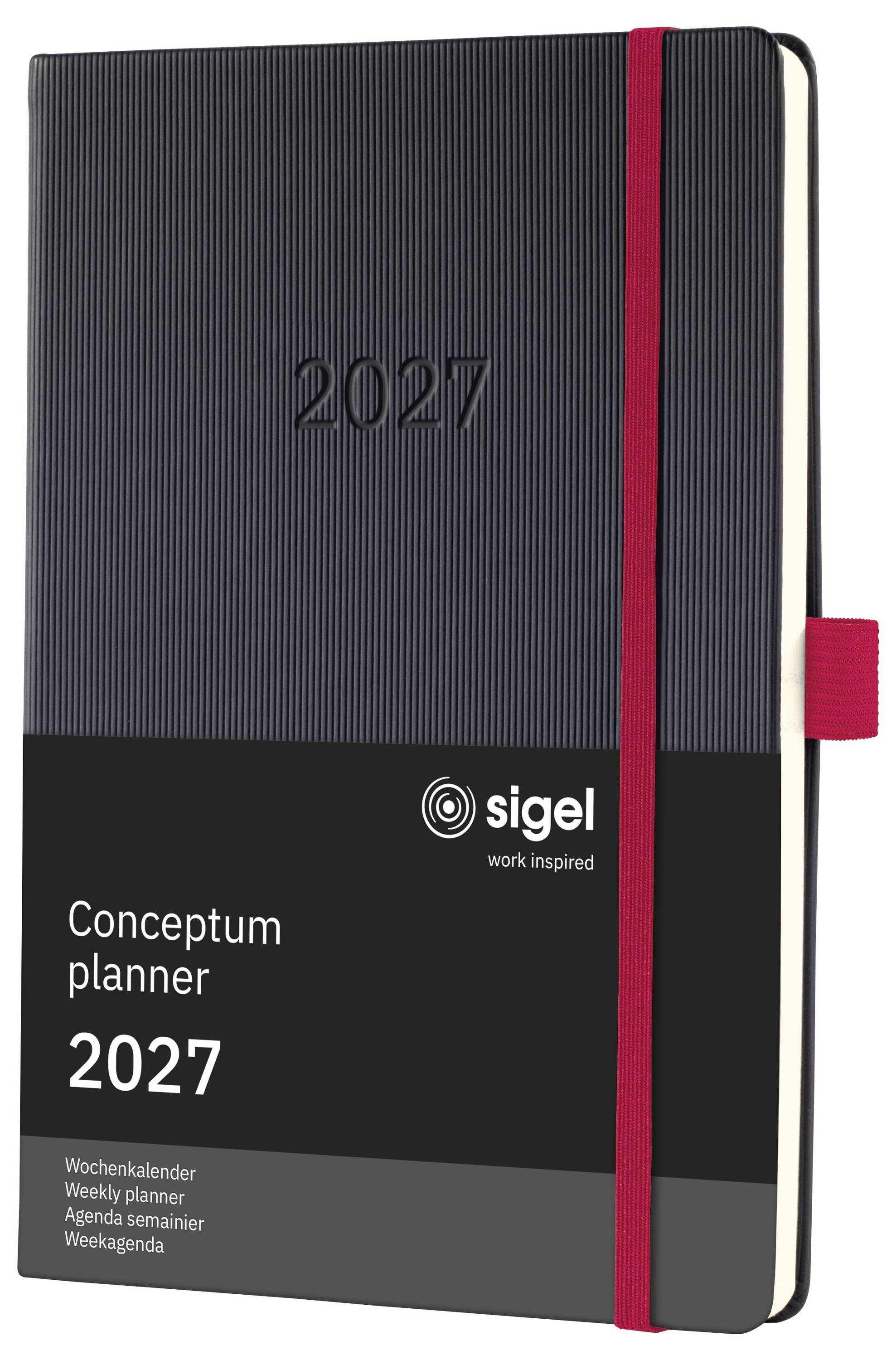 Sigel C2708 Wochenkalender Conceptum 2027 Hardcover DIN A5 Schwarz, Rot 192 Seiten 1 St.-11