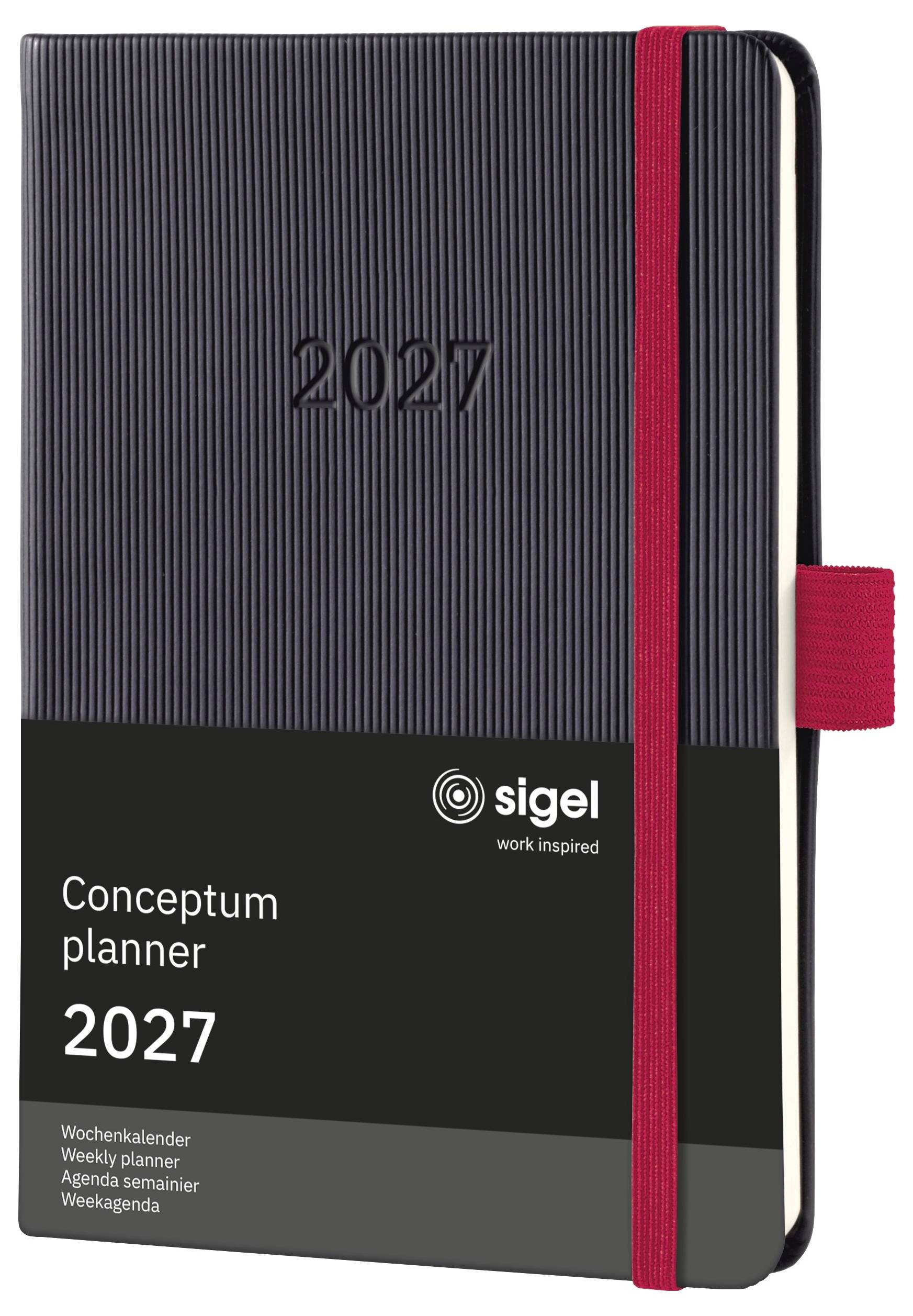 Sigel C2709 Wochenkalender Conceptum 2027 Hardcover DIN A6 Schwarz, Rot 176 Seiten 1 St.-11
