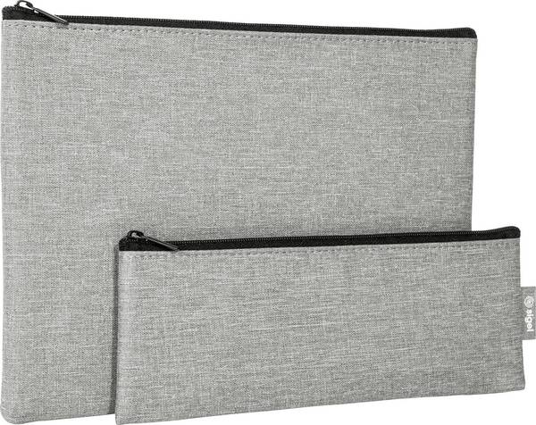 Sigel BA520 Zubehör Tasche Organizer Set | 25 x 18 x 1 cm | 22 x 18 x 1 cm Recycled PET, Synthetischer Filz Hellgrau