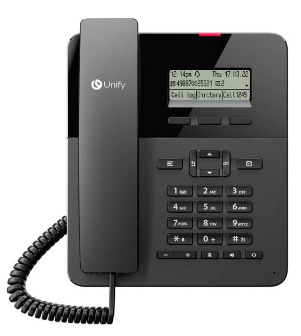 Unify CP110 G2 Schnurgebundenes Telefon, VoIP Freisprechen, Headsetanschluss, PoE Monochromes Display Schwarz