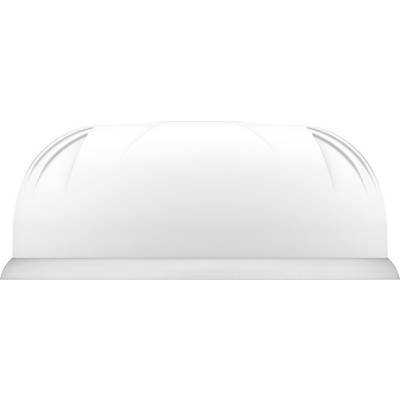 Weißer Schutzhelm von vorne auf einfachem Hintergrund