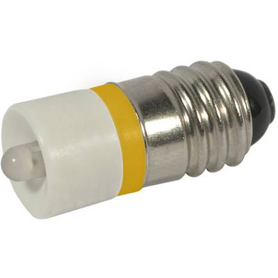 Nahaufnahme einer kleinen LED-Glühbirne mit metallischer Schraubenfassung und mattierter weißer Linse auf einem neutralen Hintergrund.