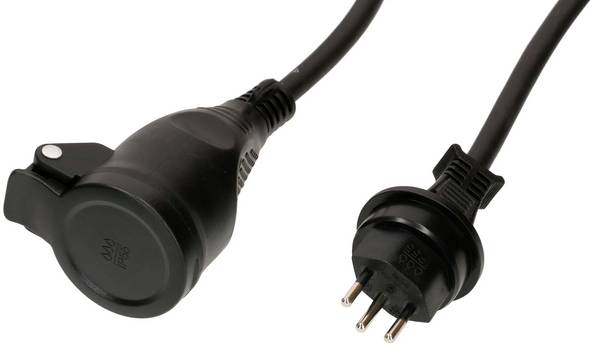 Max Hauri 177776 Strom IP55-Verlängerungskabel N07V3V3-F3G1.5  10 A Schwarz 10 m
