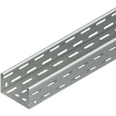 Perforietes Metallkabelblech mit geschlitzten Seitenflächen, in Perspektivansicht auf weißem Hintergrund dargestellt.