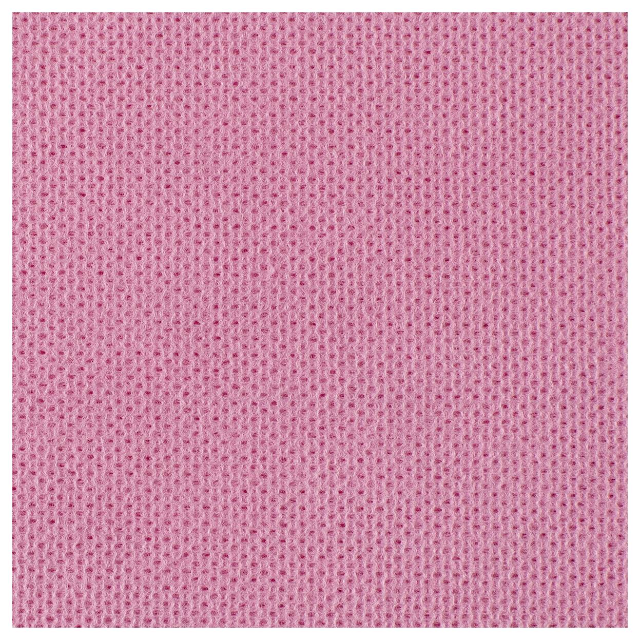 Nahaufnahme eines rosa strukturierten Stoffs mit einem gleichmäßigen Punktwebmuster.
