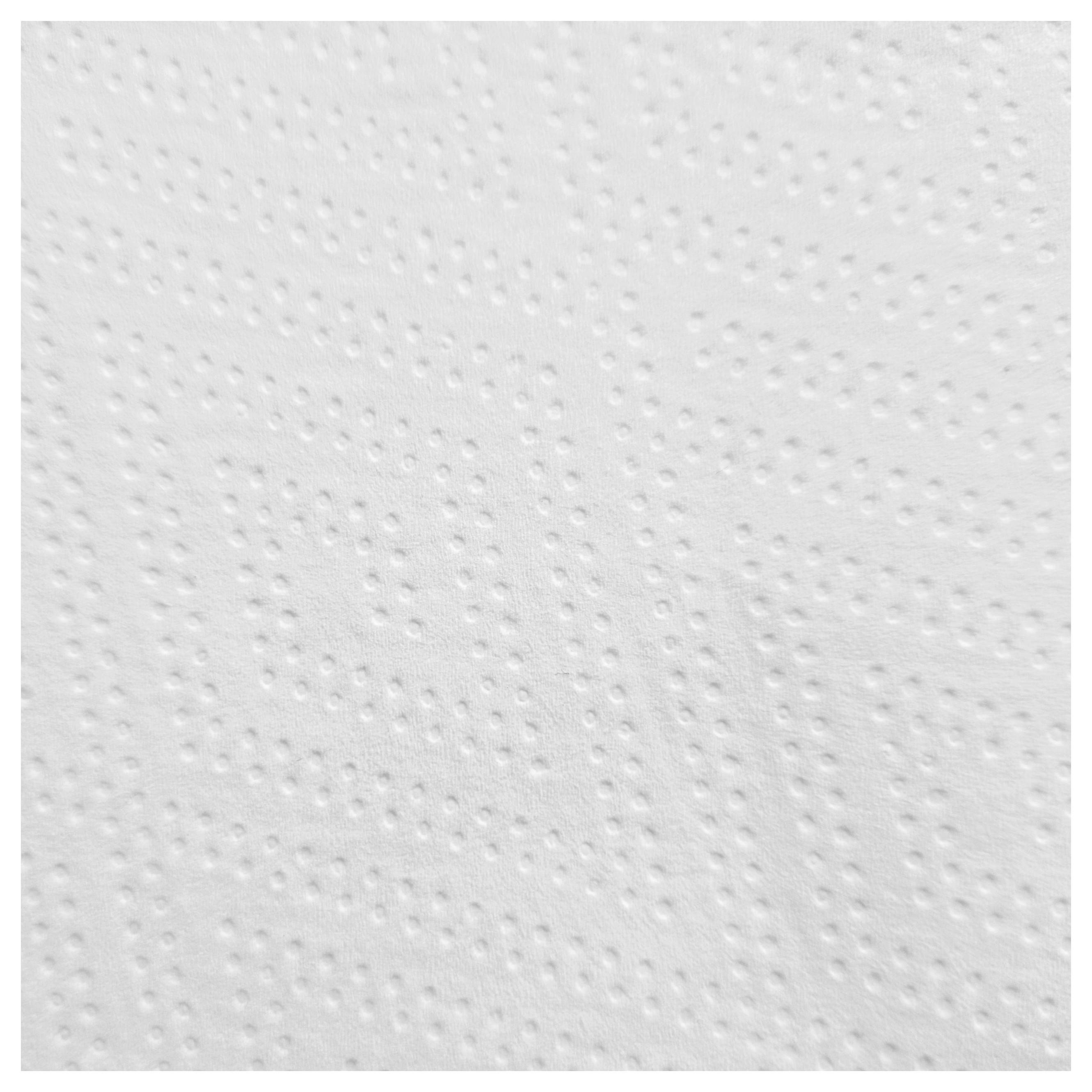 Nahaufnahme eines schlichten weißen strukturierten Papiertuchs oder einer Serviette mit geprägten Punkten und ohne weiteren sichtbaren Inhalt.