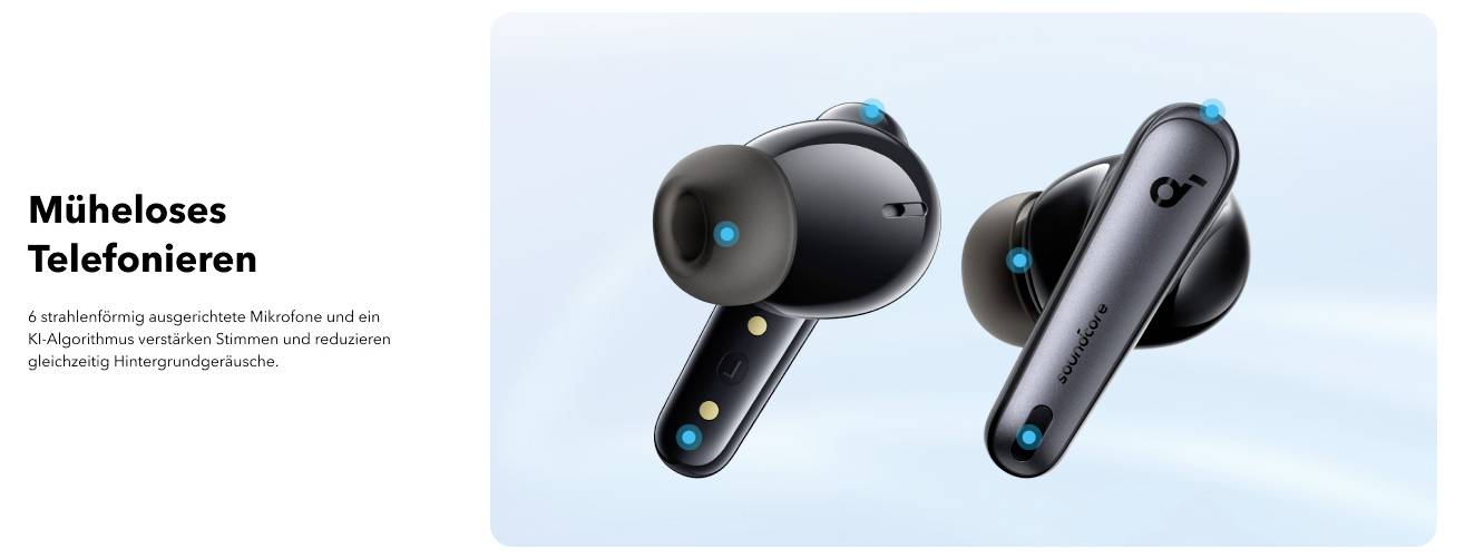 Anker Soundcore Liberty 4 NC On Ear Kopfhörer Bluetooth® Stereo Schwarz Noise Cancelling Wasserbeständig, Ladecase-17