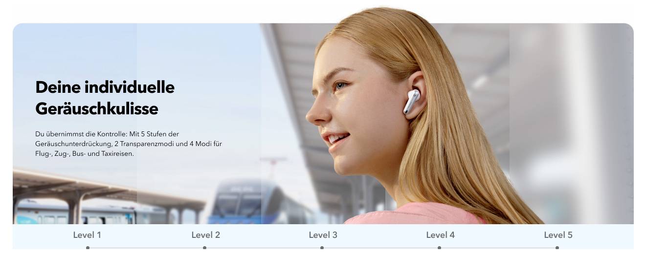 Anker Soundcore Liberty 4 NC On Ear Kopfhörer Bluetooth® Stereo Weiß Noise Cancelling Wasserbeständig, Ladecase-6