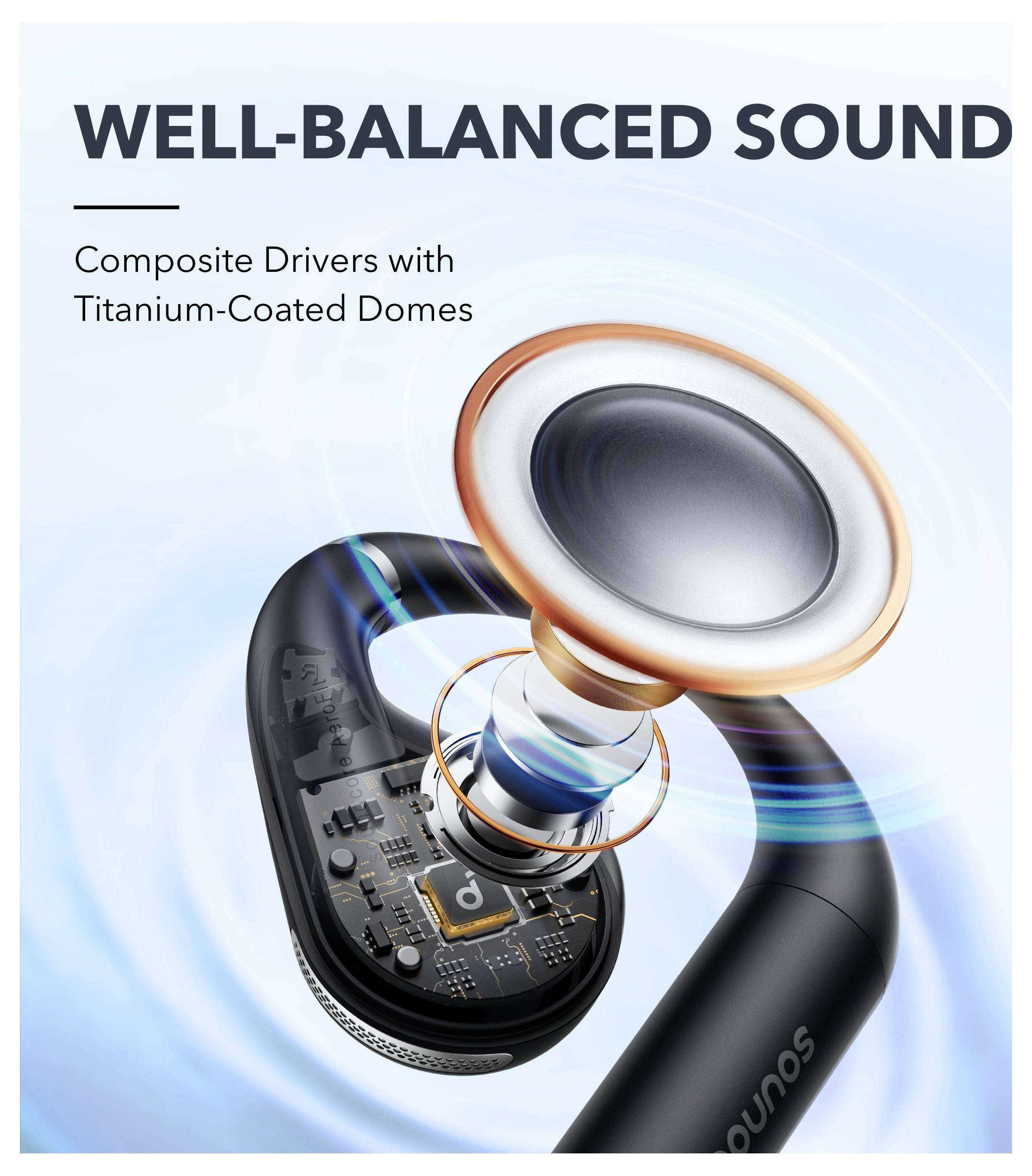 Anker Soundcore AeroFit On Ear Kopfhörer Bluetooth® Stereo Schwarz Ladecase-3
