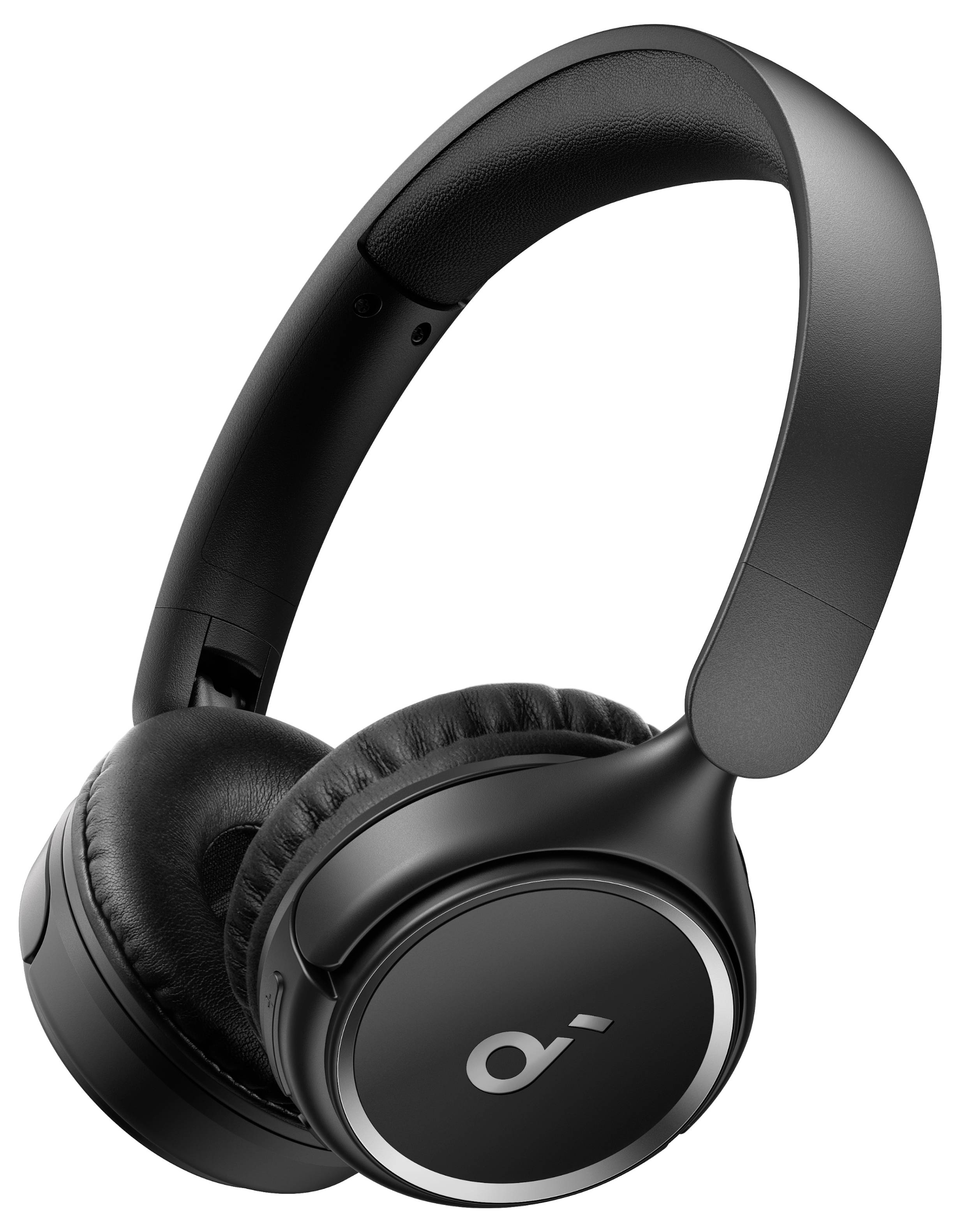 Schwarze Over-Ear-Kopfhörer mit drahtloser Verbindung, gepolsterter Kopfbügel und Ohrpolstern, auf weißem Hintergrund dargestellt.