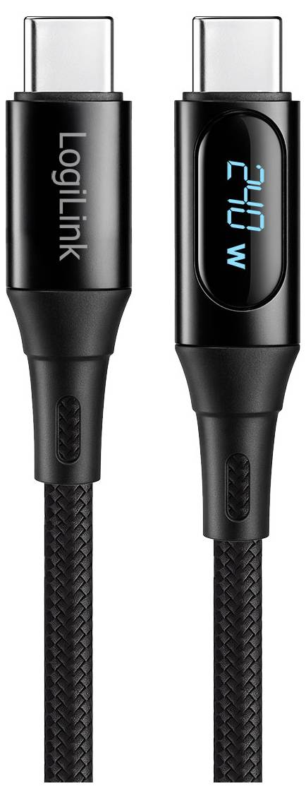 LogiLink USB-C® Kabel USB 2.0 USB-C® Stecker 2 m Schwarz beidseitig verwendbarer Stecker CU0447-1