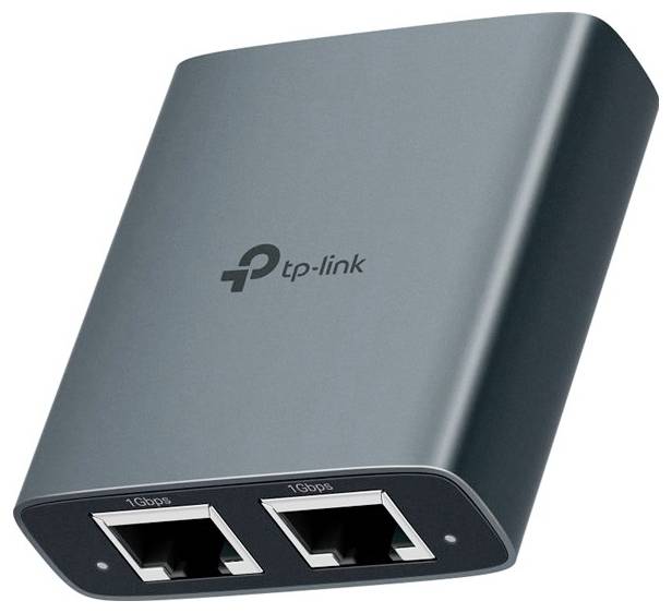 TP-Link an der Wand montiertes Netzwerkgerät mit zwei Gigabit-Ethernet-Anschlüssen auf der Vorderseite