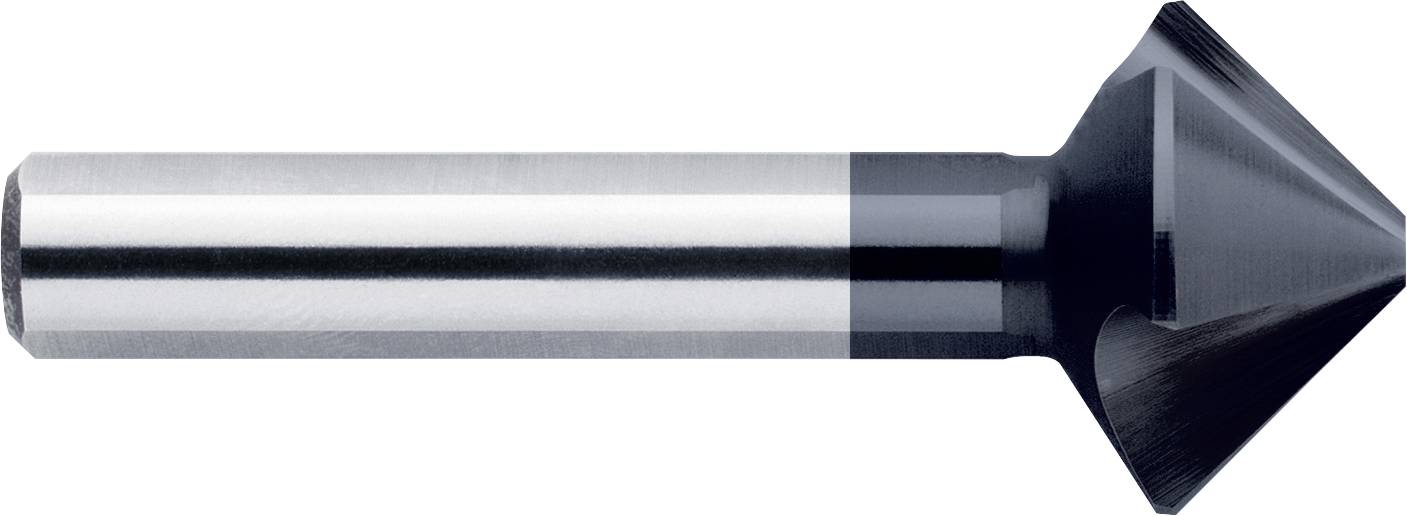 Metallischer Senker-Bohrer mit konischem Kopf und zylindrischem Schaft, auf weißem Hintergrund dargestellt.