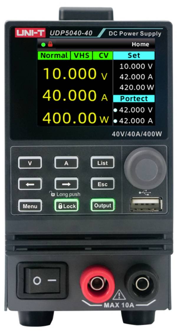 Uni-T UDP5160-8 Labornetzgerät, einstellbar  0.4 - 160 V/DC 0 - 8 A 400 W USB-Host, LAN, CAN, Analog, USB-Device programmierbar, Auto-Range, Master/Slave-Funktion Anzahl Ausgänge 1 x