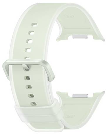 Mintgrünes Silikon-Smartwatch-Armband mit Metallschnalle, isoliert auf weißem Hintergrund dargestellt.