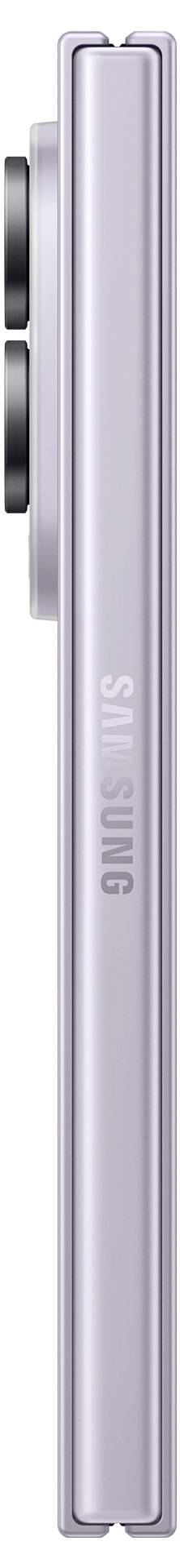 Seitenansicht eines silbernen Samsung-Smartphones mit schlankem Profil und Seitentasten.