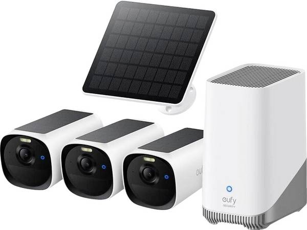 eufy EufyCam E40 3-Cam Kit E8144327 Funk, Kabellos, LAN, WLAN IP, Funk-Überwachungskamera-Set