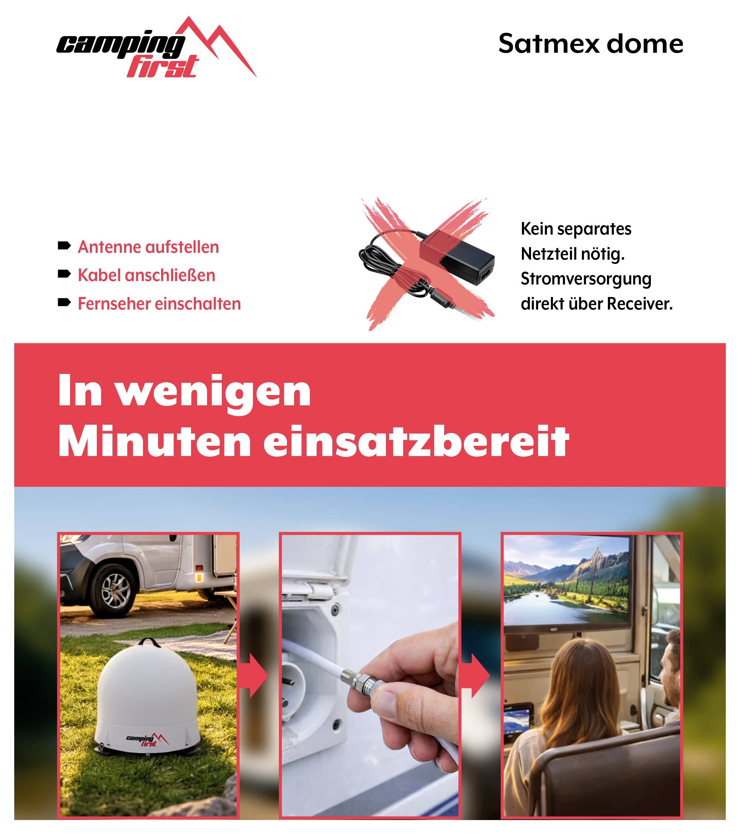 Camping First Satmex Dome Weiß SAT Antenne-6