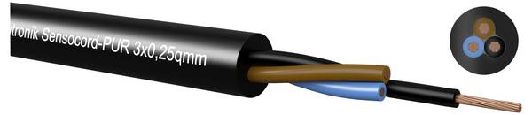 Kabeltronik 2453P1409 Sensorleitung Sensocord-PUR 3 x 0.14 mm² Schwarz 100 m