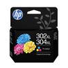 HP Druckerpatrone 302XL/304XL Original einzeln Cyan, Gelb, Magenta B7RT8AE