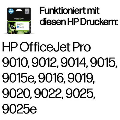 HP-Tintenpatrone kompatibel mit OfficeJet Pro Druckern 9010, 9012, 9014, 9015, 9015e, 9016, 9019, 9020, 9022, 9025 und 9025e.