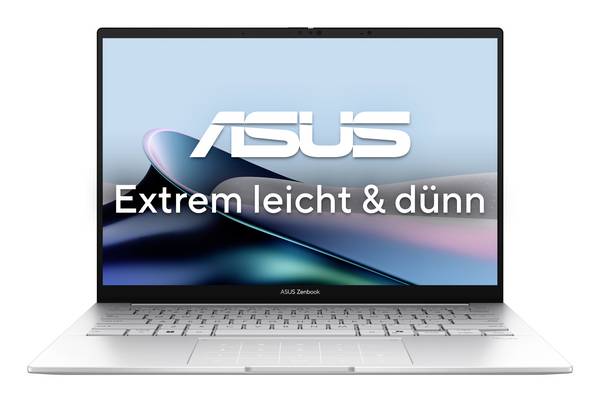 Asus Notebook Zenbook 14  35.6 cm (14 Zoll) WUXGA Intel® Core™ Ultra 7 (Series 2) 255H 16 GB RAM  1 TB SSD Deutsch, QWERTZ Intel Intel Arc Graphics     Silber  90NB14W4-M026E0