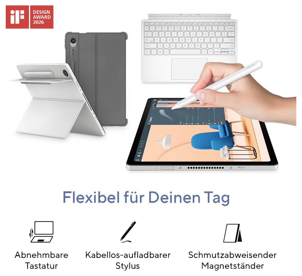 Asus Chromebook Chromebook CM32 30.7 cm (12.1 Zoll) WQXGA Kompanio 540 8 GB RAM Deutsch, QWERTZ ARM ARM Mali Titan 90CB0-10