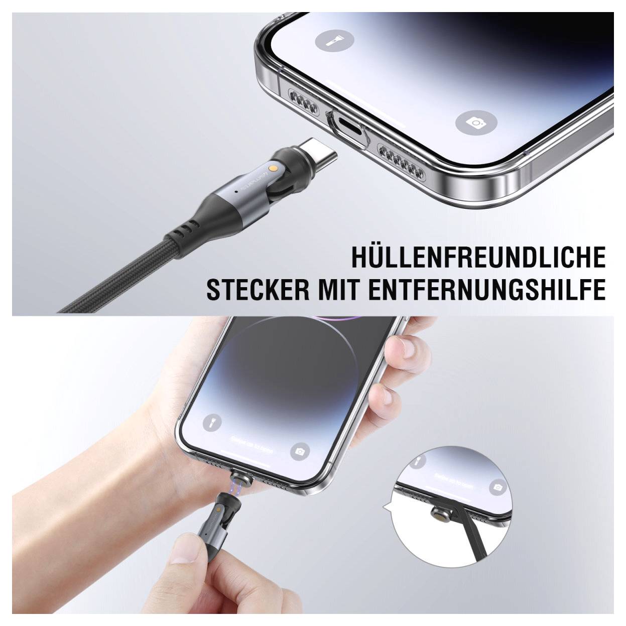 HÜLLENFREUNDLICHE STECKER MIT ENTFERNUNGSHILFE