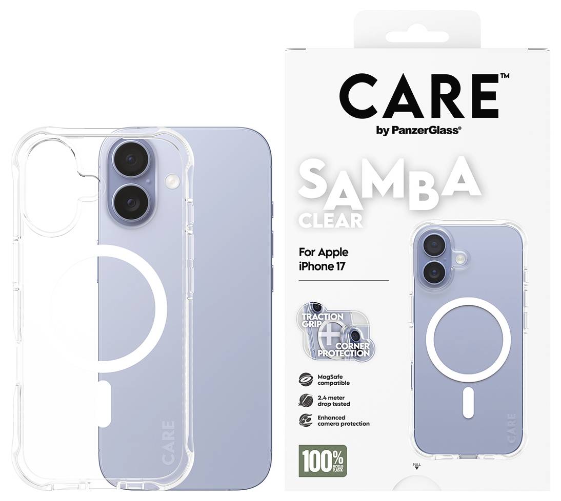 PanzerGlass CARE Fashionalbe Samba Backcover Apple iPhone 17 Transparent Induktives Laden CR22326-2