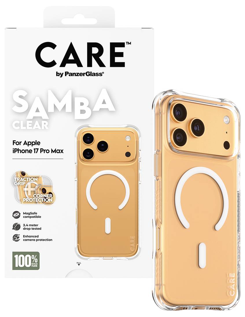 PanzerGlass CARE Fashionable Samba Backcover Apple iPhone 17 Pro Max, iPhone 18 Pro Max Transparent Induktives Laden CR8-2